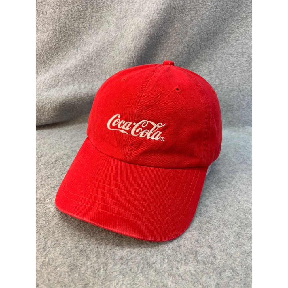 Coca-Cola Script Logo Unisex Red Hat Adjustable Cotton OSFM